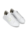 Men's low Temple sneaker - white and green Philippe Model