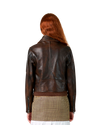 Women's Brown Biker Jacket Philippe Model