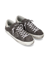 Men's Prsx Low-Top Sneakers in Nubuck, Anthracite Philippe Model