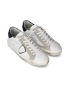 Men's Prsx Low-Top Sneakers in Suede, White and Blue Philippe Model
