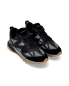 Men's Rocx Low-Top Sneakers in Nylon And Leather, Black Gray Philippe Model