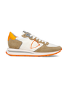 Men's low Tropez Haute sneaker - white and orange Philippe Model