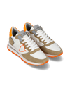 Men's low Tropez Haute sneaker - white and orange Philippe Model