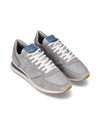 Men's Trpx Low-Top Sneakers in Nylon And Leather, Blue Gray Philippe Model