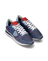 Men's Trpx Low-Top Sneakers in Nylon And Leather, Blue Red Philippe Model