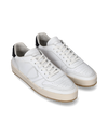 Men's Nice Low-Top Sneakers in Leather, White Black Philippe Model